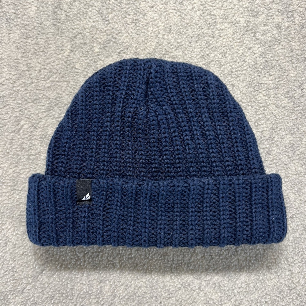 Arctic Gear Navy‎ Blue Knit Beanie Hat USA Made 100% Cotton Winter Cap